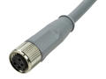 Socket with cable; 42-10032; M8-4p; 4 ways; straight; with 2m cable; 0,25mm2; for cable; grey; IP67; 3A; 60V; Conec; RoHS