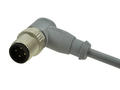 Plug with cable; 43-14436; M12-4p; 4 ways; angled 90°; with 2m cable; 0,34mm2; 6mm; grey; IP67; 4A; 250V; Conec; RoHS