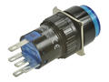 Switch; push button; LAS1-AY-11/B/24V; ON-(ON); blue; LED 24V backlight; blue; solder; 2 positions; 5A; 250V AC; 16mm; 30mm; Onpow