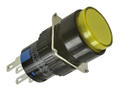 Przełącznik; przyciskowy; LAS1-AY-11/Y/24V; ON-(ON); żółty; podświetlenie LED 24V; żółty; do lutowania; 2 pozycje; 5A; 250V AC; 16mm; 30mm; Onpow