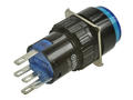 Switch; push button; LAS1-AY-11Z/B/24V; ON-ON; blue; LED 24V backlight; blue; solder; 2 positions; 5A; 250V AC; 16mm; 30mm; Onpow