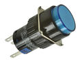 Przełącznik; przyciskowy; LAS1-AY-11/B/24V; ON-(ON); niebieski; podświetlenie LED 24V; niebieski; do lutowania; 2 pozycje; 5A; 250V AC; 16mm; 30mm; Onpow