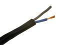 Wire; mains; H05RR-F (OW); 2x1,00mm2; stranded; Cu; black; round; rubber; 6,6mm; 300/500V; Elektrokabel; RoHS