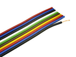 Wire; flat; TLWY; 10x0,50mm2; 0,50mm2; multicolor; PVC; -30...+70°C; 150V; 50m reel; Technokabel; RoHS