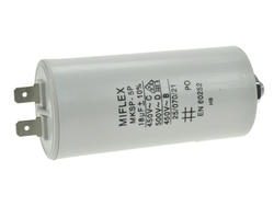 Kondensator; silnikowy (rozruchowy); I150V618-B; MKSP; 18uF; 450V AC; fi 40x83mm; konektory 6,3mm; śruba z nakrętką; Miflex; RoHS Kondensator; silnikowy (rozruchowy); I150V618-B; MKSP; 18uF; 450V AC; fi 40x83mm; konektory 6,3mm; śruba z nakrętką; Miflex; RoHS