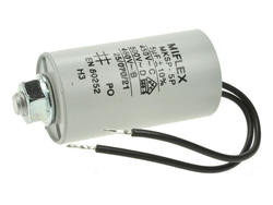 Capacitor; motor; I150V550-H; MKSP; 5uF; 450V AC; fi 30x53mm; with cables; screw with a nut; Miflex; RoHS Capacitor; motor; I150V550-H; MKSP; 5uF; 450V AC; fi 30x53mm; with cables; screw with a nut; Miflex; RoHS