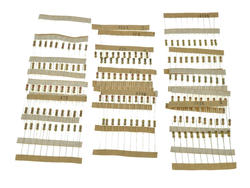 Zestaw rezystorów; 160szt.; węglowy; ZR-1/25-160; 0,25W; 10÷1000000ohm; 5%; przewlekany (THT)