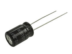 Capacitor; electrolytic; 2,2uF; 400V; RT1; KE 2.2400/8x12t; diam.8x12mm; 3,5mm; through-hole (THT); bulk; Leaguer; RoHS