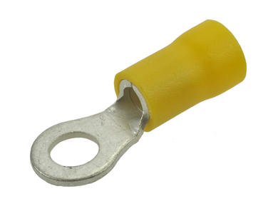 Cord end terminal; M5; ring; insulated; KOIM5Y; yellow; straight; for cable; 4÷6mm2; tinned; crimped