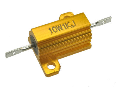 Resistor; wire-wound with heatsink; R10W5%1k; solder; screw with a nut; 10W; 1kohm; 5%; Aluminium; axial; 17x17x9mm; WAR10; RoHS