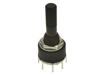 Switch; rotary; SR16A-1x2-18T20; ON-ON; 2 positions; bistable; na panel; through hole; 1 way; black; 0,3A; 60V DC; black; plastic; KLS