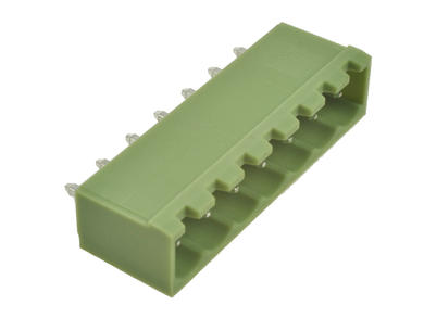 Terminal block; XY2500V-B-07P; 7 ways; R=5,00mm; 12mm; 12A; 300V; through hole; straight; open; green; Xinya; RoHS