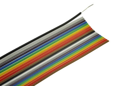 Wire; flat; płaski AWG28/20; 20x0,09mm2; 0,09mm2; multicolor; PVC; tape; core spacing 1,27mm; max +105°C; 50V; 30,5m spool; RoHS