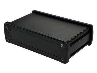 Enclosure; multipurpose; ALUG706BK080-BK; aluminum; 146,6mm; 89mm; 41,6mm; black; black polycarbonate ends; Gainta; RoHS