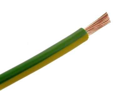 Wire; equipment; H07V-K (LgY); 1 core; stranded; Cu; 6,00mm2; yellow-green; PVC; -40...+70°C; 750V; 100m reel; Tele-Fonika; RoHS; 5,3mm; 1x6,00mm2