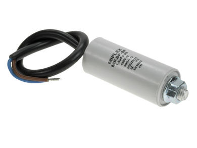 Capacitor; motor; I150V515J-D; MKSP; 1,5uF; 450V AC; fi 25x58mm; with cables; screw with a nut; Miflex; RoHS