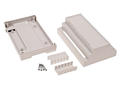 Enclosure; DIN rail mounting; Z104J; polystyrene; 139mm; 89mm; 63mm; light gray; 8 modules; Kradex; RoHS; screw 3/25 4 pcs; black hitch 1 pc; plug 2 pcs