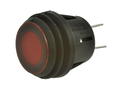 Przełącznik; przyciskowy; R13-527A2L-02BR; OFF-(ON); czerwony; podświetlenie neonówka 250V; czerwony; konektory 4,8x0,8mm; 2 pozycje; 6A; 250V AC; 20mm; 25mm; SCI