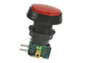 Przełącznik; przyciskowy; 910-2-10-1C2 RED 12V LED; ON-(ON); czerwony; podświetlenie LED 12V; czerwony; konektory 4,8x0,8mm; 2 pozycje; 10A; 250V AC; 25mm; 56mm; Highly