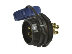 Plug; SP2112/P4-2C; 4 ways; screw; 1,5mm2; SP21; for panel; 21mm; IP68; 25A; 500V; Weipu; RoHS