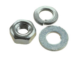 Nut and 2 washers; NOM324PP; M3; 2,4mm; 2,4mm; galvanised steel; spring washer; flat washer; RoHS