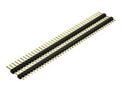 Piny (wtyk); kołkowe; PLS2-40S-19; 2,54mm; czarny; 1x40; proste; dystansowe; 10mm; 3/6mm; przewlekany (THT); złocone; RoHS