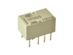 Relay; electromagnetic miniature; HFD4-5; 5V; DC; DPDT; 0,5A; 125V AC; 2A; 30V DC; PCB trough hole; Hongfa; RoHS