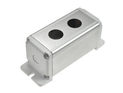 Control box; BXM-B-2/19; silver; plastic; aluminum; IP40; mounting brackets; double; 45x98,5mm; 19mm panel mount; Onpow; RoHS