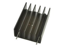 Heatsink; DY-GF/4; with 2 solder pins; with hole; blackened; 40mm; ribbed; 7,5K/W; 30mm; 15mm