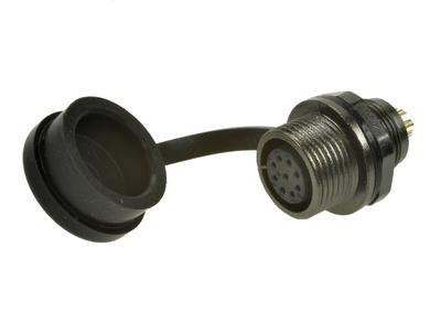 Socket; ST1212/S9; 9 ways; solder; 0,75mm2; ST12; for panel; 12mm; IP67; 3A; 125V; Weipu; RoHS