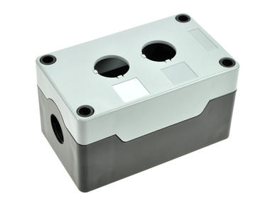 Control box; C2-W; white-black; plastic; double; 117x70x65mm; 22mm panel mount; Highly; RoHS