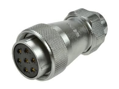 Socket; WF28K7TE1; 7 ways; solder; 2,5mm2; 10,5-12,5mm; WF28; for cable; IP67; 25A; 500V; Weipu; RoHS