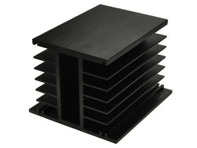 Heatsink; for 1 phase SSR; for 3-phase SSR; without holes; DY-HA; blackened; 1K/W; 0,11m; 0,1m; 0,08m