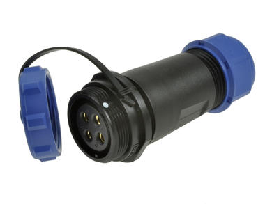 Gniazdo; SP2111/S4II-2C; 4 tory; śrubowy; 1,5mm2; 7-12mm; SP21; na przewód; IP68; 25A; 500V; Weipu; RoHS