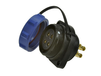 Socket; SP2113/S4-2C; 4 ways; screw; 1,5mm2; SP21; for panel with bracket; IP68; 25A; 500V; Weipu; RoHS