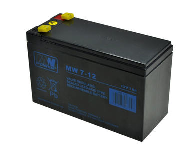 Akumulator; kwasowy bezobsługowy AGM; MW 7-12; 12V; 7Ah; 151x65x94(100)mm; konektor 4,8 mm; MW POWER; 2,45kg; 6÷9 lat