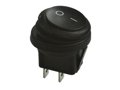 Switch; rocker; A-601H; ON-OFF; 1 way; black; no backlight; bistable; 4,8x0,8mm connectors; 20mm; 2 positions; 6A; 250V AC