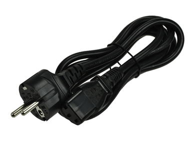 Kabel; zasilający; AK01p; wtyk sieciowy CEE 7/7 prosty; gniazdo IEC C13 IBM proste; 1÷2m; czarny; 3 żyły; 0,75mm2; 10A; PVC; okrągły; linka; CCA