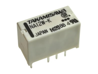 Relay; electromagnetic miniature; NA-12W-K; 12V; DC; DPDT; 2A; 250V AC; 2A; 220V DC; PCB trough hole; Fujitsu Takamisawa; RoHS