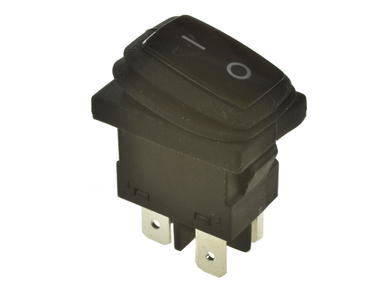 Switch; rocker; A-600H; ON-OFF; 2 ways; black; no backlight; bistable; 4,8x0,8mm connectors; 14x20mm; 2 positions; 6A; 250V AC