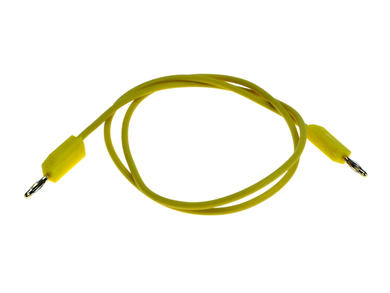 Test lead; 22.050.050.3; 2x banana plug; 2mm; 0,5m; PVC; 0,5mm2; yellow; 10A; 60V; gold plated brass; Amass; 3.105