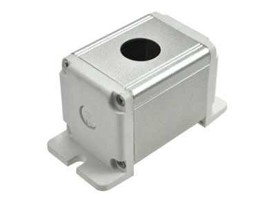 Control box; BXM-B-1/19; white; aluminum; plastic; IP40; single; mounting brackets; 45x45mm; 19mm panel mount; Onpow; RoHS