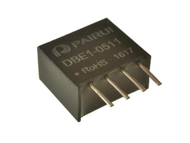 Przetwornica; DBE1-0511; konwerter DC/DC; 5V (4,5÷5,5)V; DC; 5V; DC; 50mA; 250mW; izolowany; 1kV; SIL4; przewlekany (THT); Pairui; RoHS