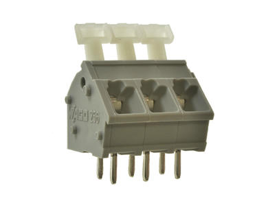 Terminal block; 256-403; 3 ways; R=5,00mm; 18,2mm; 24A; 320V; through hole; straight; round hole; screwless; screwless; 0,08÷2,5mm2; grey; Wago; RoHS