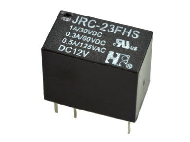 Relay; electromagnetic miniature; JRC-23FHS 12V; 12V; DC; SPDT; 1A; 125V AC; 1A; 30V DC; PCB trough hole; Forward Relays; RoHS