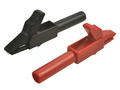 Crocodile clip; 27.258.1; red; 56mm; pluggable (4mm banana socket); 15A; 300V; safe; nickel plated brass; Amass; RoHS