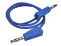 Test lead; 22.100.050.5; 2x banana plug; 4mm; 0,5m; PVC; 0,75mm2; blue; 15A; 60V; nickel plated brass; Amass; 3.106