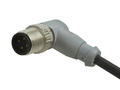 Plug with cable; 43-14442; M12-4p; 4 ways; angled 90°; with 5m cable; 0,34mm2; 6mm; grey; IP67; 4A; 250V; Conec; RoHS