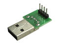 Wtyk; USB A; W/USB-A; USB 2.0; szary; do płytki prototypowej; poziome; metal