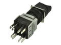 Switch; rotary; LAS1-BY-22X/32; ON-OFF-(ON); 3 positions; bistable; momentary; na panel; solder; 1 way; black; 0,1A; 250V AC; black; plastic; IP40; Onpow